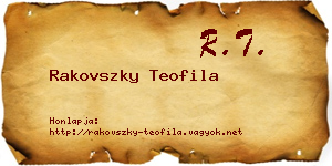 Rakovszky Teofila névjegykártya